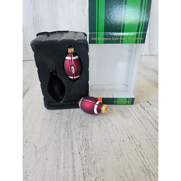 KSA Kurt Adler glass football ornament sport Xmas tree ornament - Picture 1 of 6